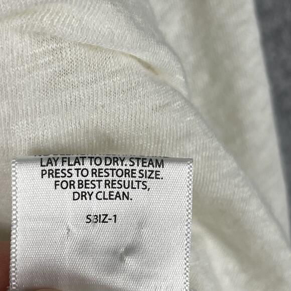 Eileen Fisher Linen Top Womens 1X White Asymmetrical Beachy Lagenlook Coastal - Picture 9 of 13